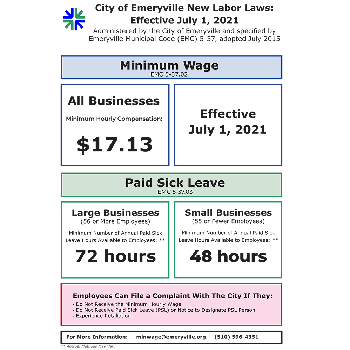 City of Emeryville Minimum Wage and Paid Sick Leave Poster