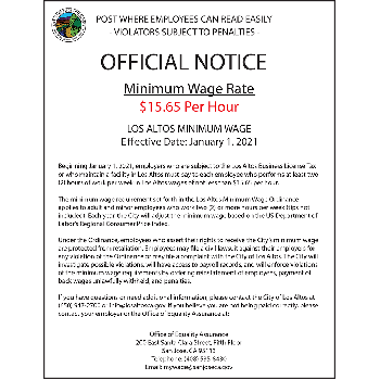City of Los Altos Minimum Wage Official Notice