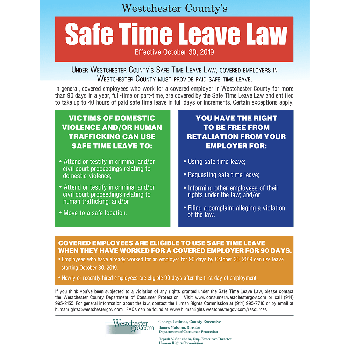Westchester County safe Time Leave Poster