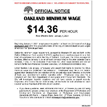 City of Oakland Minimum Wage