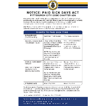 Pittsburgh Paid Sick Leave Poster