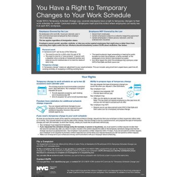 New York Temporary Schedule Change Poster